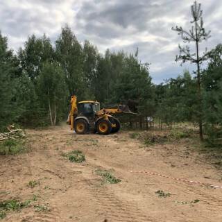 Расчистка участка с корчевание пней, Поповка сосновый бор
